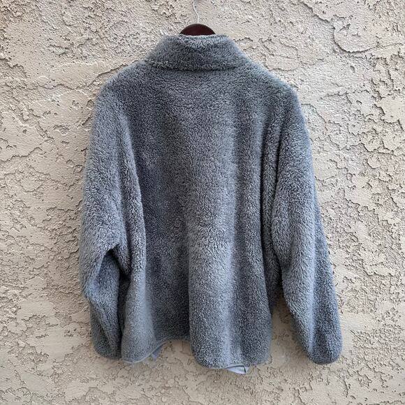 Victoria’s Secret PINK Gray Teddy Fleece Full Zip Jacket Size XL - Picture 2 of 4